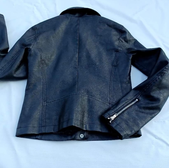 NWOT Faux Leather Biker Jacket - Picture 10 of 16